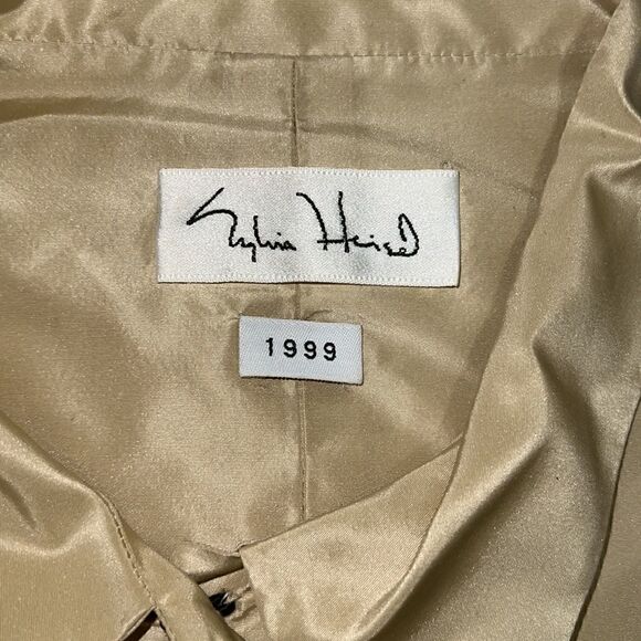 Sylvia Heisel 1999 Silk 3/4 Sleeve Button Front Top Knot Buttons sz 10 - Picture 4 of 8